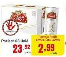 Barbosa Supermercados Cerveja Stella Artois lata 269ml oferta