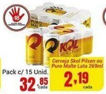 Barbosa Supermercados Cerveja SKol Pilsen ou Puro Malte 269ml oferta