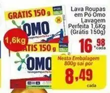 Barbosa Supermercados Lava Roupas em po Omo Lavagem Perfeita 800g oferta