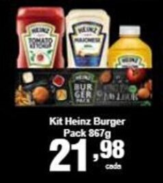 Rossi Supermercado Kit Heinz Burger Pack 867g oferta
