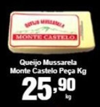 Rossi Supermercado Queijo Mussarela Monte Castelo Peca 1kg oferta