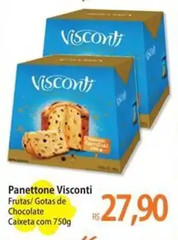 Atacadão Panettone Visconti Frutas/Gotas de Chocolate Caixeta oferta