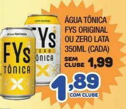 Água tônica fys original ou zero lata 350ml