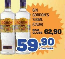 Costazul Supermercados Gin gordon’s 750ml oferta