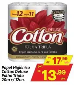Fort Atacadista Papel Higiênico Cotton Deluxe Folha Tripla 20m oferta