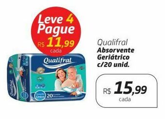 Drogal Qualifral absorvente geriátrico c/20 unid. oferta