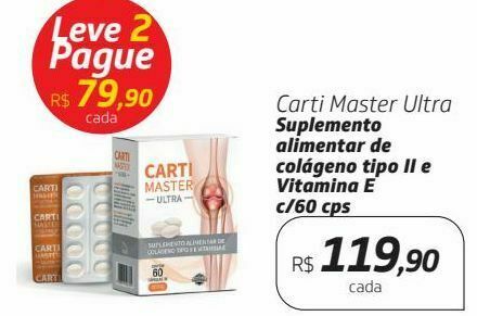 Oferta Carti Master + Suplemento Alimentar De Colágeno Tipo Ii na Drogal 