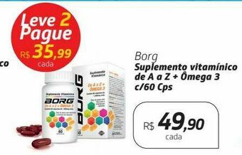 Drogal Borg suplemento vitamínico de a a z + ômega 3 c/60 cps oferta