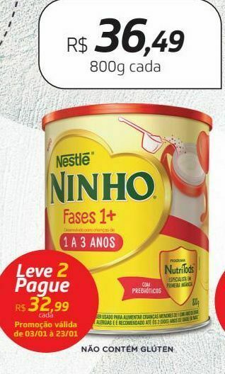 Drogal Ninho fases 1+ 800g oferta
