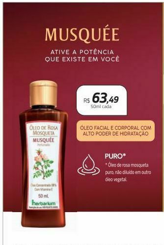 Óleo faciel e corporal com alto poder de hidratação musquée 50ml