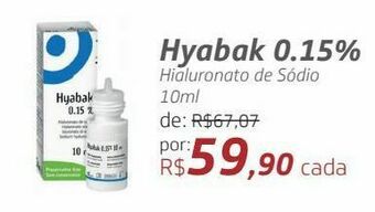 Drogal Hyabak 0.15% hialuronato de sódio 10ml oferta