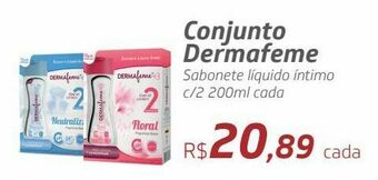 Drogal Conjunto dermafeme sabonete líquido íntimo c/2 200ml cada oferta