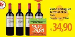 Atacadão Vinho Português Terras d'el Rei Tinto oferta