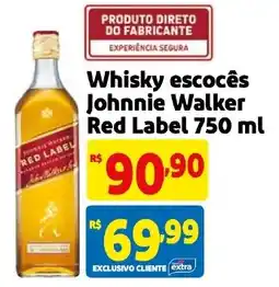 Mercado Extra Whisky escocês Johnnie Walker Red Label oferta