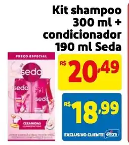 Mercado Extra Kit shampoo + condicionador Seda oferta