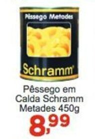 Rossi Supermercado Pessego em Calda Schramm Metades 450g oferta
