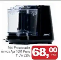 Mineirão Atacarejo Mini Processador Amvox Apr 1001 Preto 110V/220V oferta