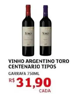 Assaí Atacadista Vinho argentino toro centenario tipos oferta