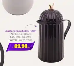 Preçolândia Garrafa Térmica Wolff Cod.: 140546 (Branco) Cod.: 140538 (Preto) Material: Plástico e Vidro oferta