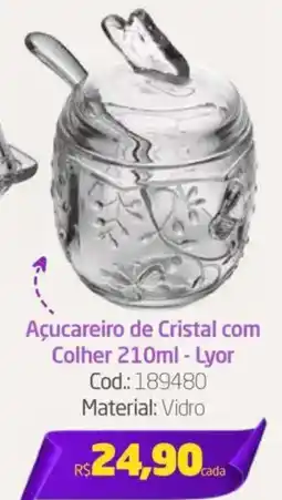 Preçolândia Açucareiro de Cristal com ColherAçucareiro de Cristal com Colher 210ml - Lyor Cod.: 189480 Material: Vidro Lyor oferta