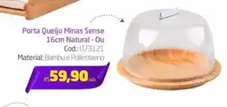 Preçolândia Porta Queijo Minas Sense 16cm Natural - Ou oferta