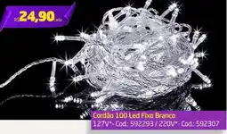 Preçolândia Cordão 100 Led Fixo Branco oferta