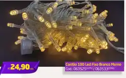 Preçolândia Cordão 100 Led Fixo Branco Morno oferta