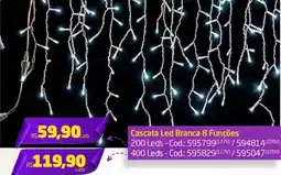 Preçolândia Cascata Led Branca 8 Funções oferta