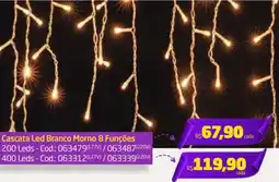 Preçolândia Cascata Led Branco Morno 8 Funções oferta