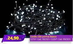 Preçolândia Cordão 100 Led Fixo Branco oferta
