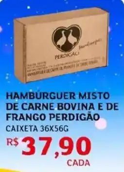 Assaí Atacadista Hamburguer misto de carne bovina e de frango perdigão oferta