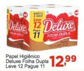 Rossi Supermercado Papel Higiénico Deluxe Folha Dupla 20m LV12 PG11 oferta