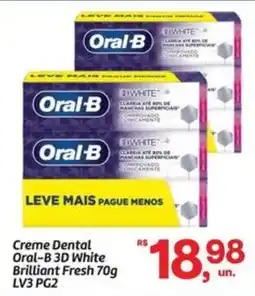 Fort Atacadista Creme Dental Oral-B 3D White Brilliant Fresh oferta