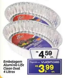 Fort Atacadista Embalagem Alumínio Life Clean Oval oferta