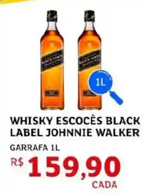 Whisky escocês black label johnnie walker garrafa