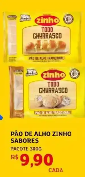 Pão de alho zinho sabores pacote