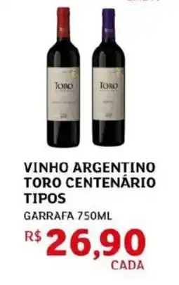 Assaí Atacadista Vinho argentino toro centenário tipos oferta