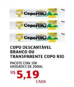 Assaí Atacadista Copo descartável branco ou transparente copo rio oferta