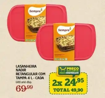 Lasanheira nadir retangular com tampa cada