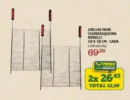 Cooper Grelha para churrasqueira bonelli 50 x 50 cm - cada oferta