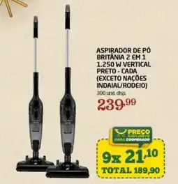 Cooper Aspirador de pó britânia 2 em 1 1.250 w vertical preto cada oferta