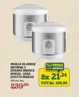 Cooper Panela de arroz britânia 5 xícaras branca bpa5bi-cada oferta