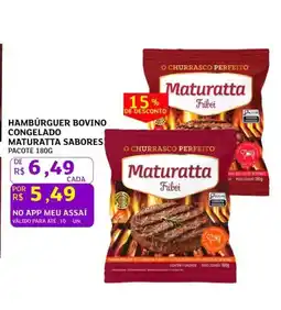 Assaí Atacadista Hamburguer bovino congelado maturatta sabores pacote oferta