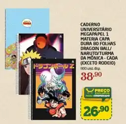 Cooper Caderno universitário megapapel 1 materia capa dura 80 folhas dragoin ball/ naruto/turma oferta