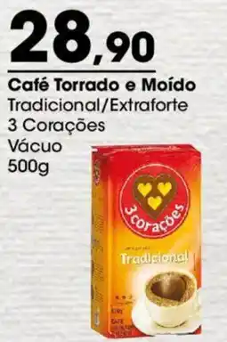 Zaffari Café Torrado e Moído Tradicional/Extraforte 3 Corações Vácuo oferta