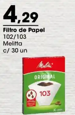 Zaffari Filtro de Papel 102/103 Melitta c/ 30 un oferta