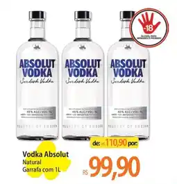 Atacadão Vodka Absolut Natural oferta