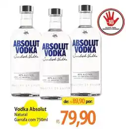Atacadão Vodka Absolut Natural oferta