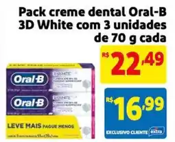Extra Supermercado Pack creme dental Oral-B 3D White com 3 unidades oferta