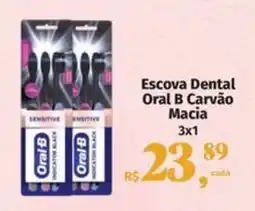 Supermercados Mateus Escova Dental Oral B Carvão Macia 3x1 oferta